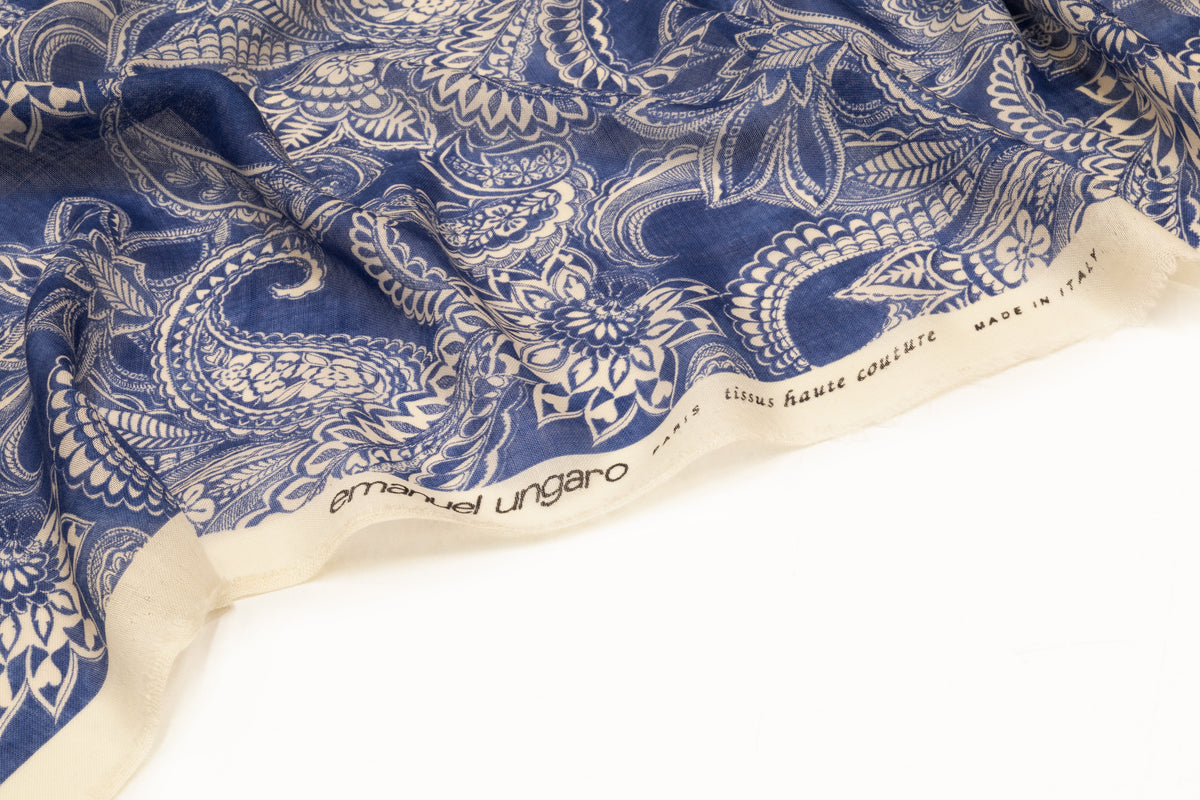 Emanuel Ungaro - Italian Silk and Wool Gauze - Blue