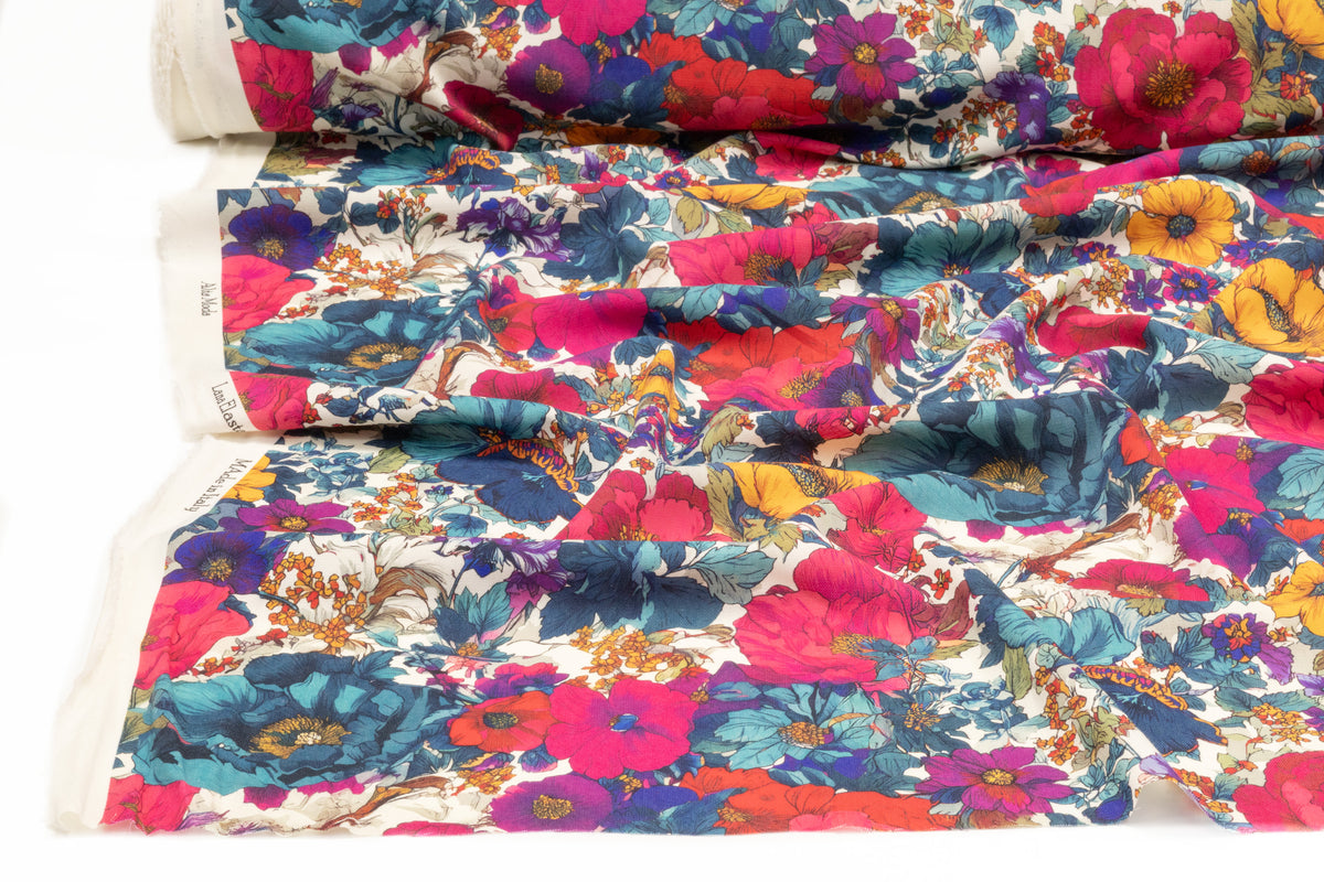 Floral Italian Printed Stretch Wool - Multicolor
