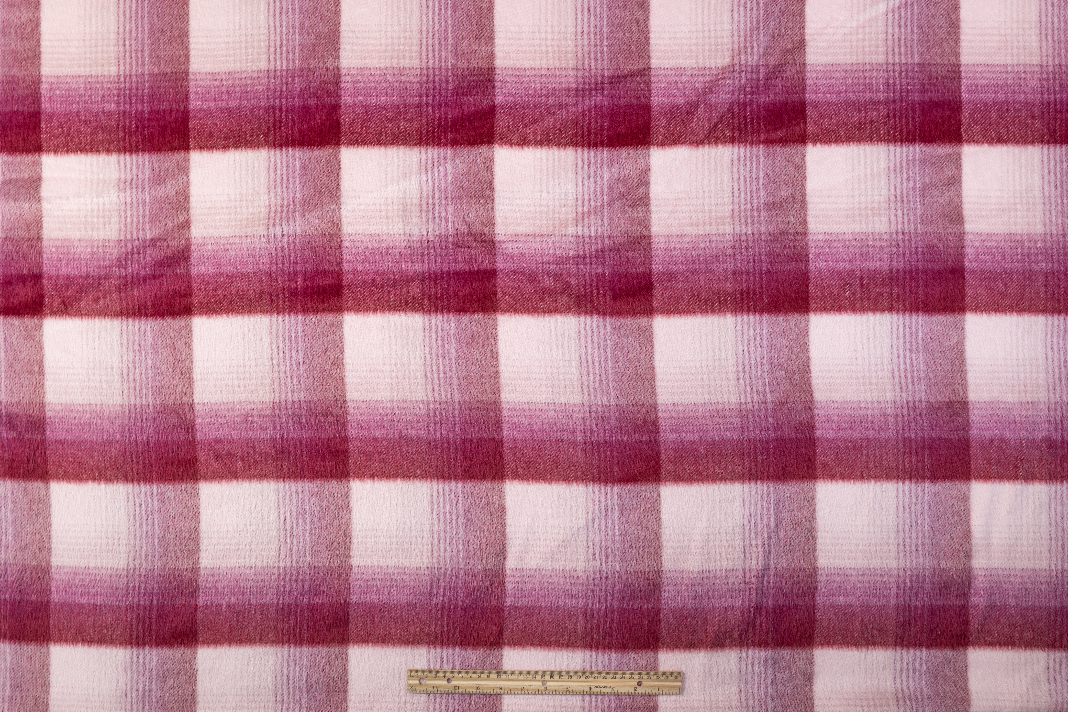 Checked Italian Alpaca Wool -  Mauve / Pink