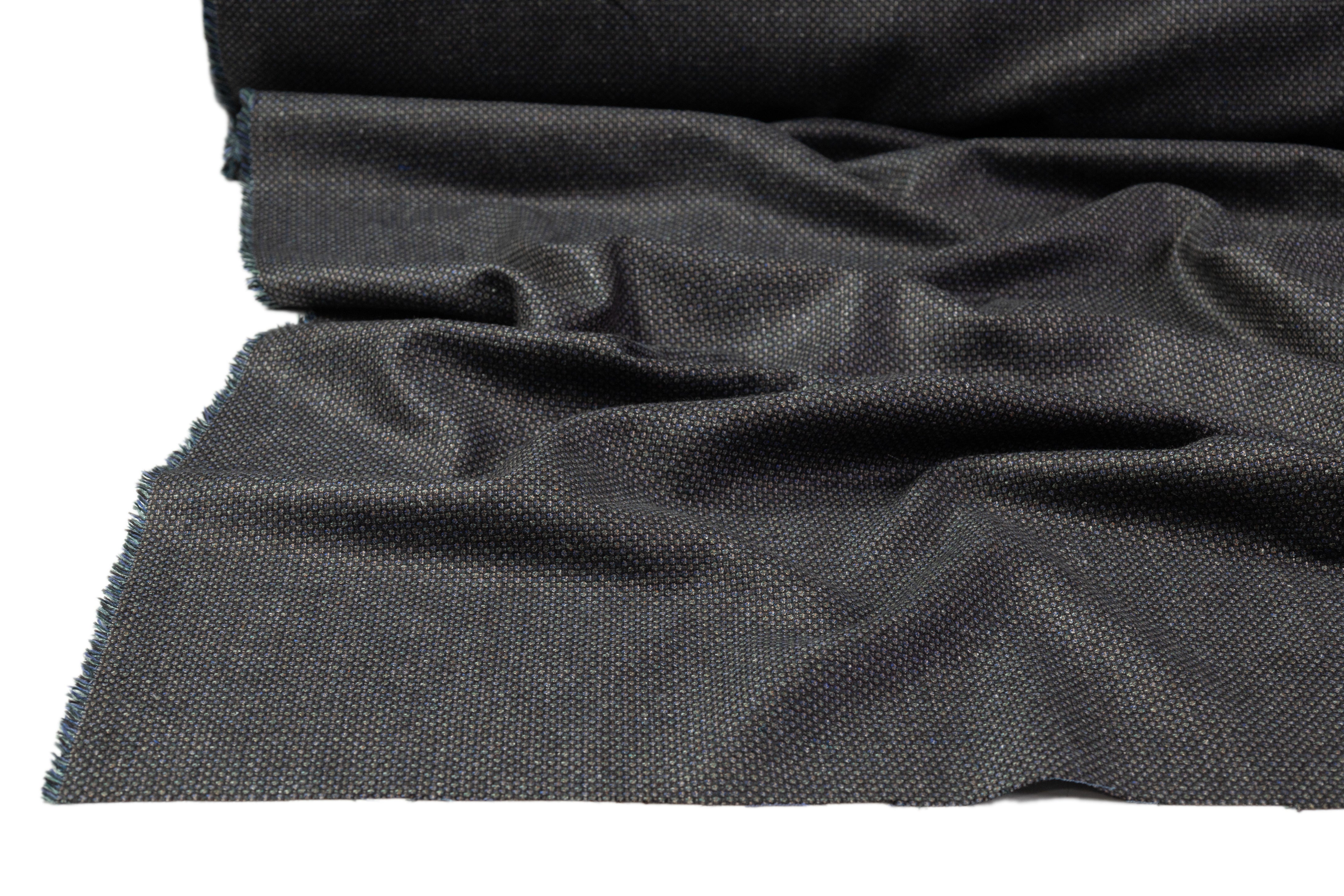 Birdseye Italian Wool Suiting - Green / Blue