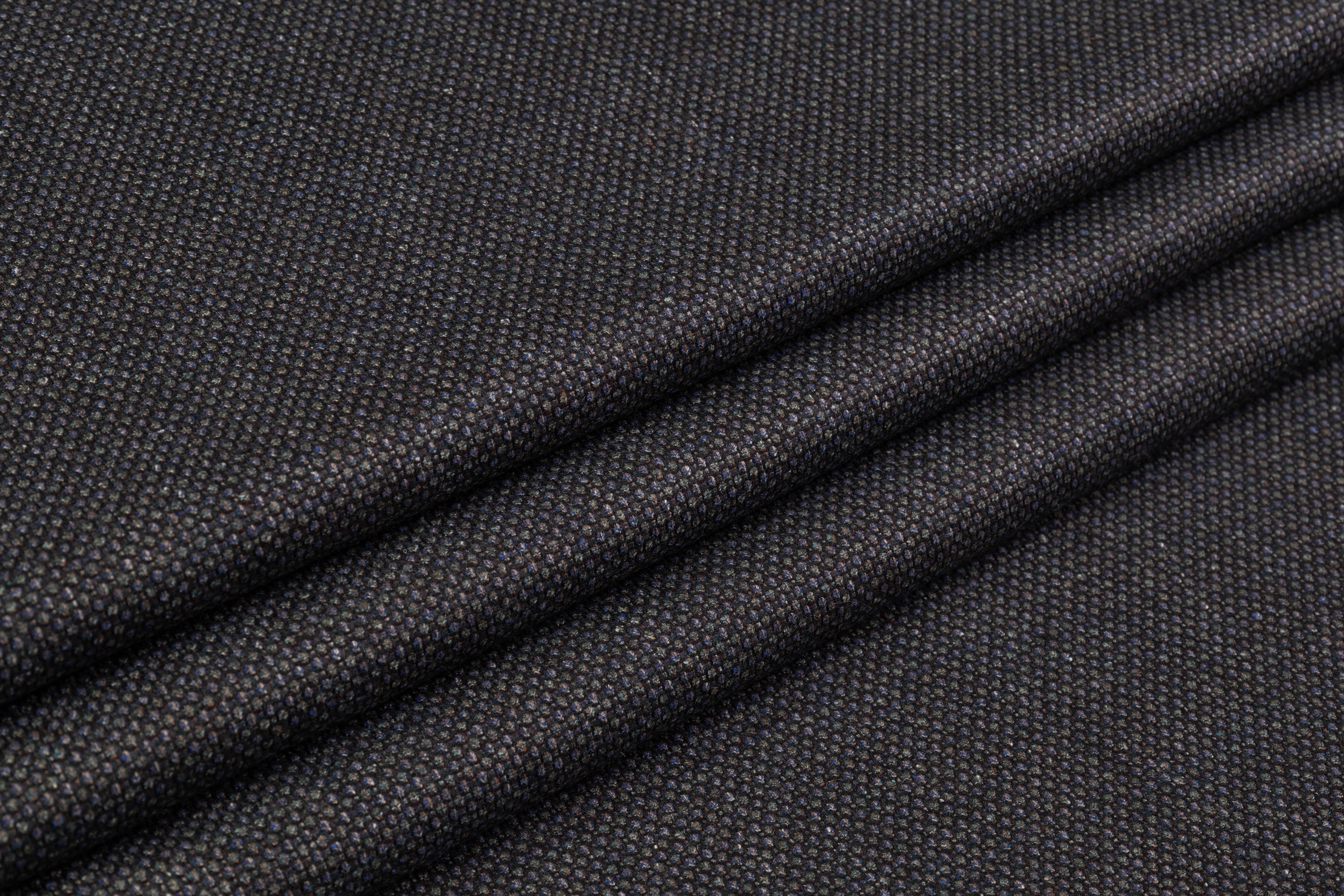 Birdseye Italian Wool Suiting - Green / Blue