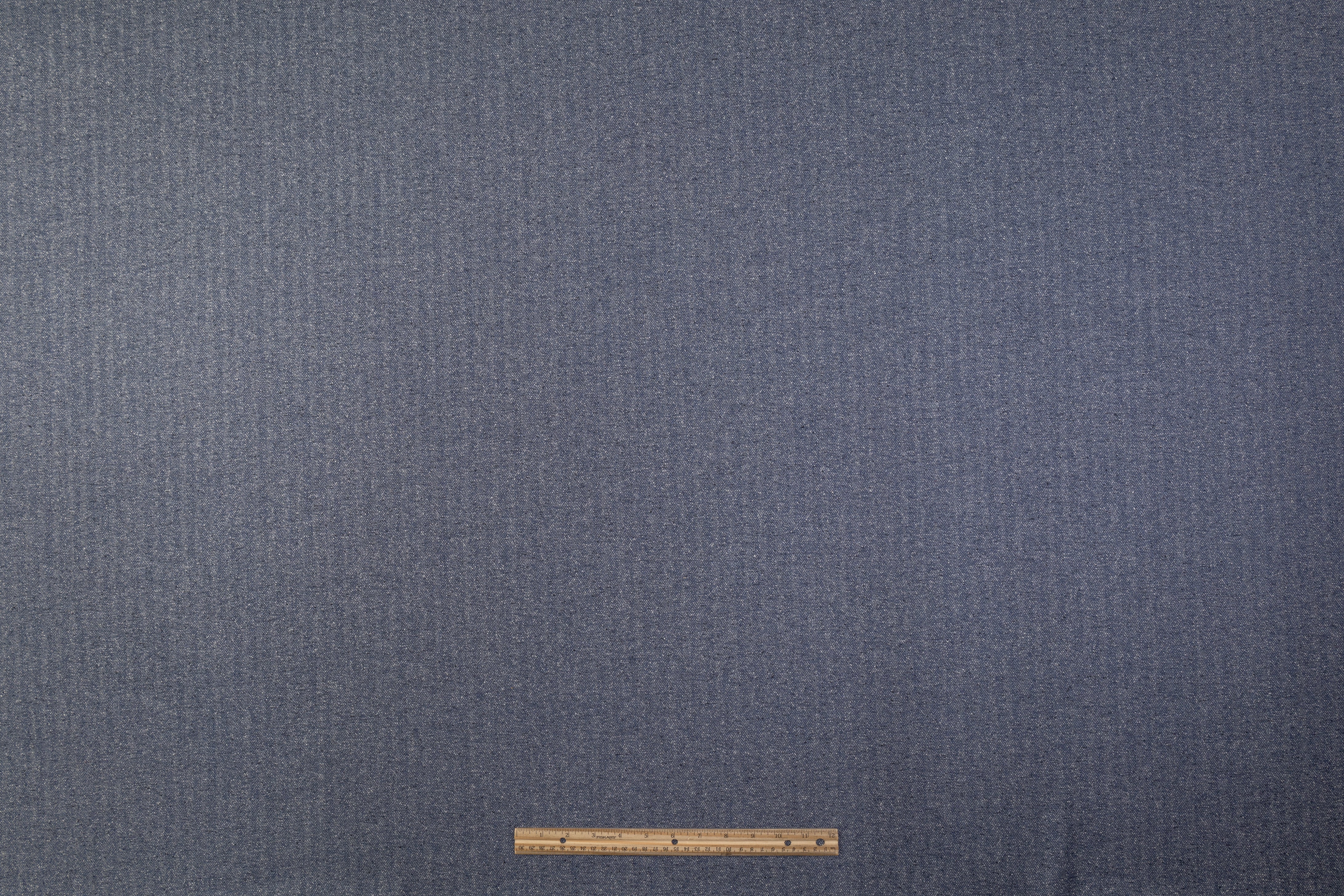 Herringbone Italian Wool Suiting - Blue