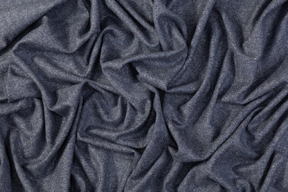 Herringbone Italian Wool Suiting - Blue