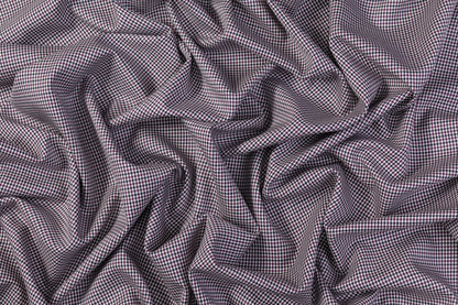 Houndstooth Italian Wool Viscose Suiting - Navy / Purple / White