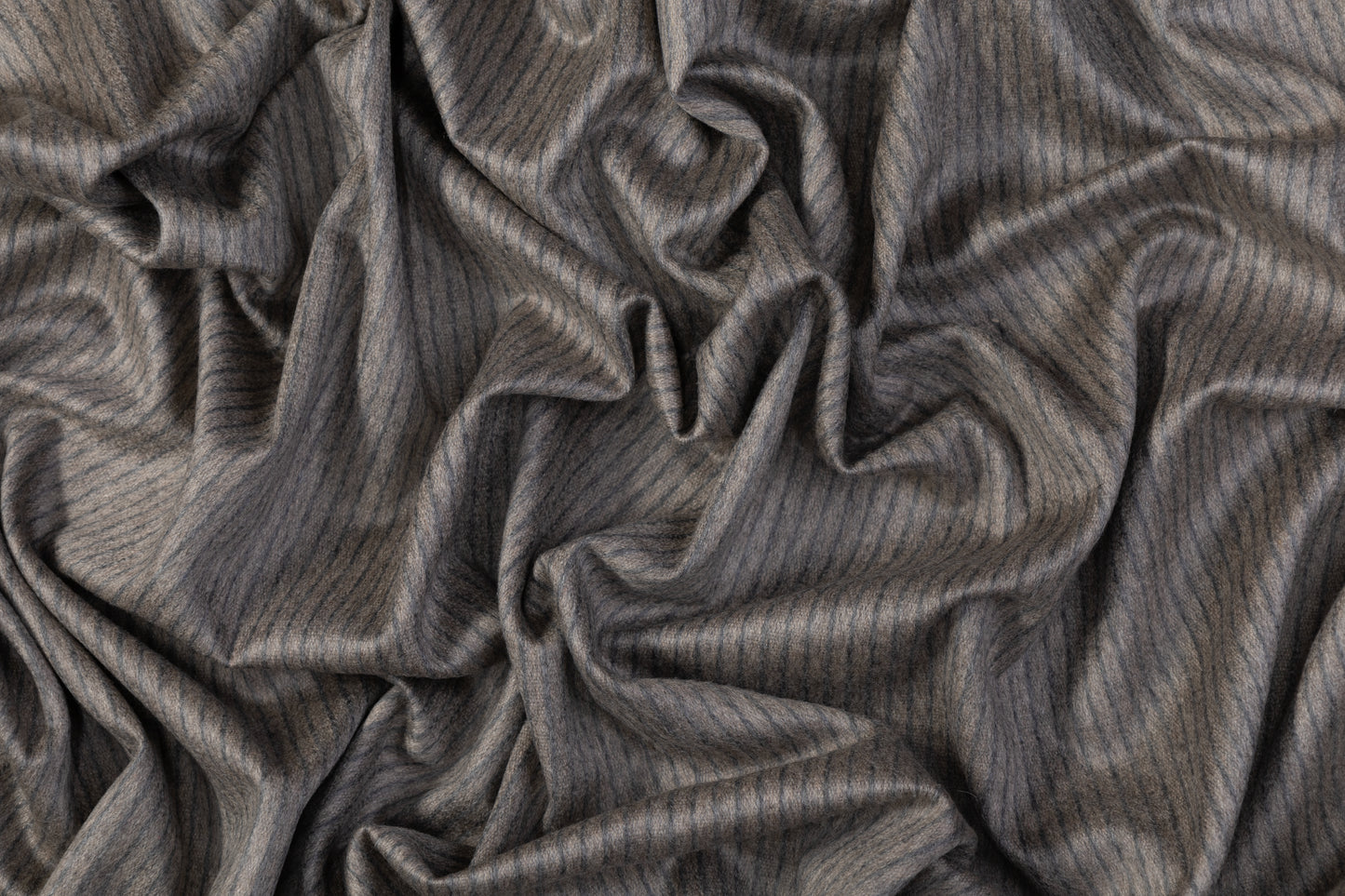 Striped Italian Cashmere Coating - Gray