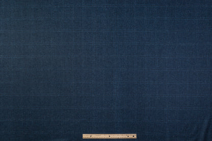 Windowpane Italian Wool Tweed Suiting - Blue