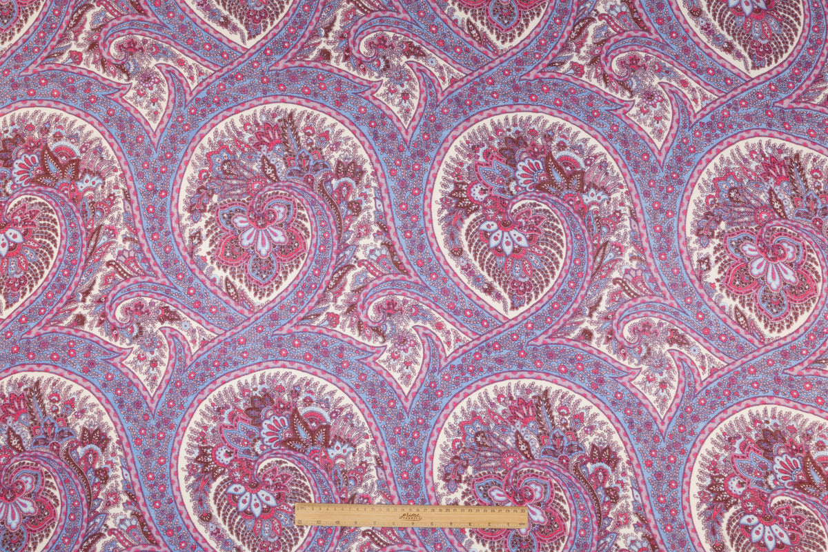 Emanuel Ungaro - Italian Silk and Wool Gauze - Blue / Pink
