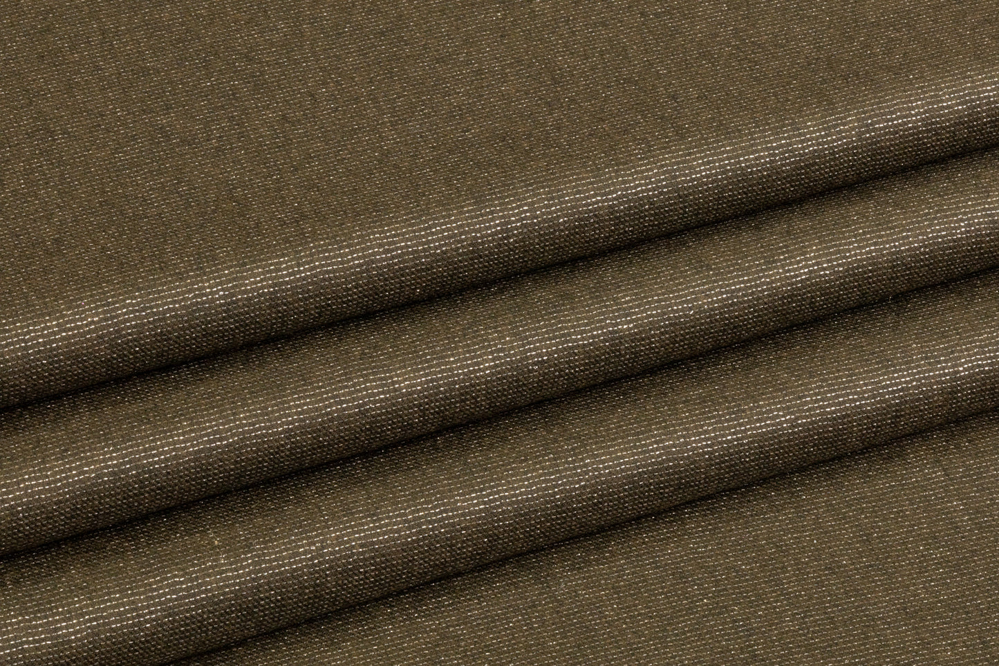 Metallic Italian Wool Flannel - Olive / Silver