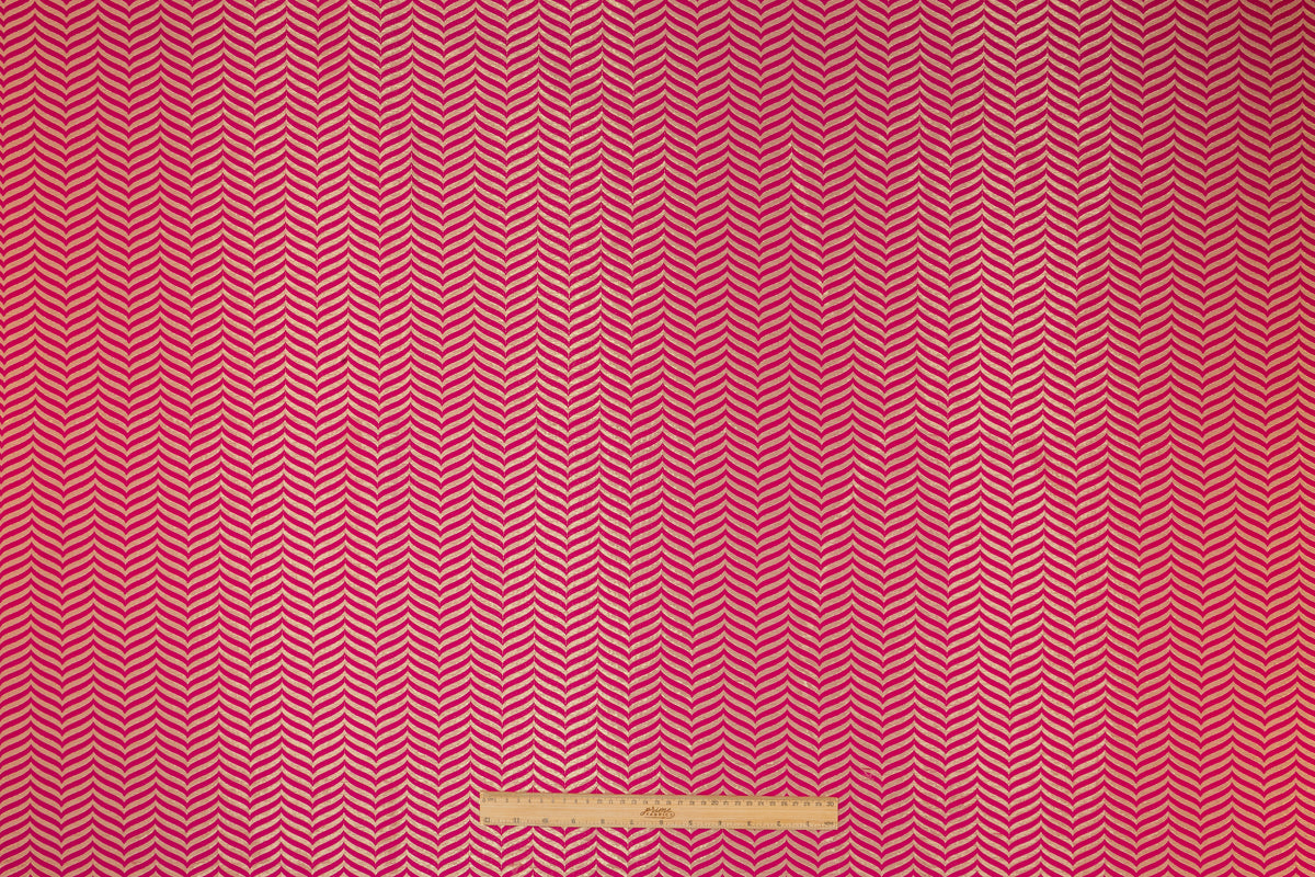 Chevron Metallic Italian Silk Blend Brocade - Magenta / Gold
