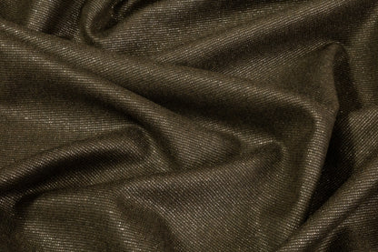 Metallic Italian Wool Flannel - Olive / Silver