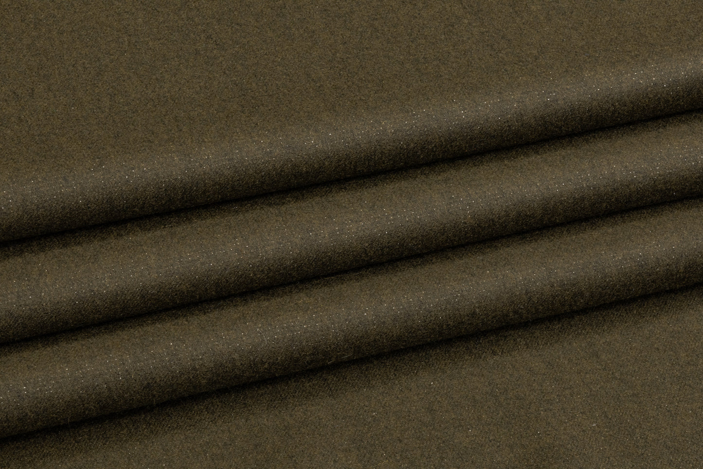 Metallic Italian Wool Flannel - Olive / Silver