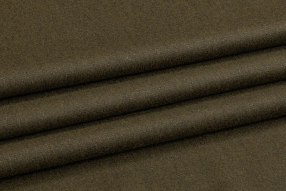 Metallic Italian Wool Flannel - Olive / Silver