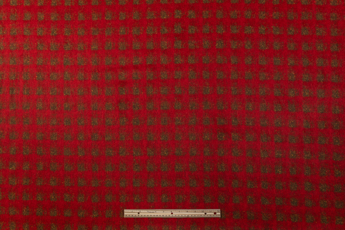 Italian Alpaca Mohair Wool Coating - Red / Olive