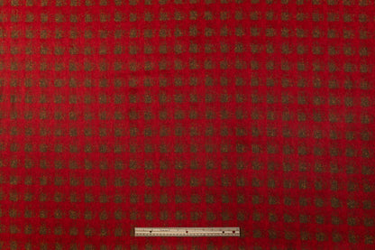 Italian Alpaca Mohair Wool Coating - Red / Olive