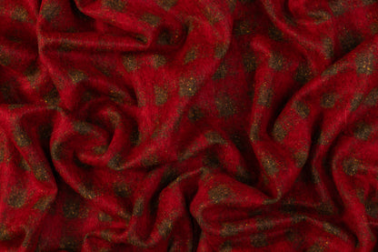 Italian Alpaca Mohair Wool Coating - Red / Olive