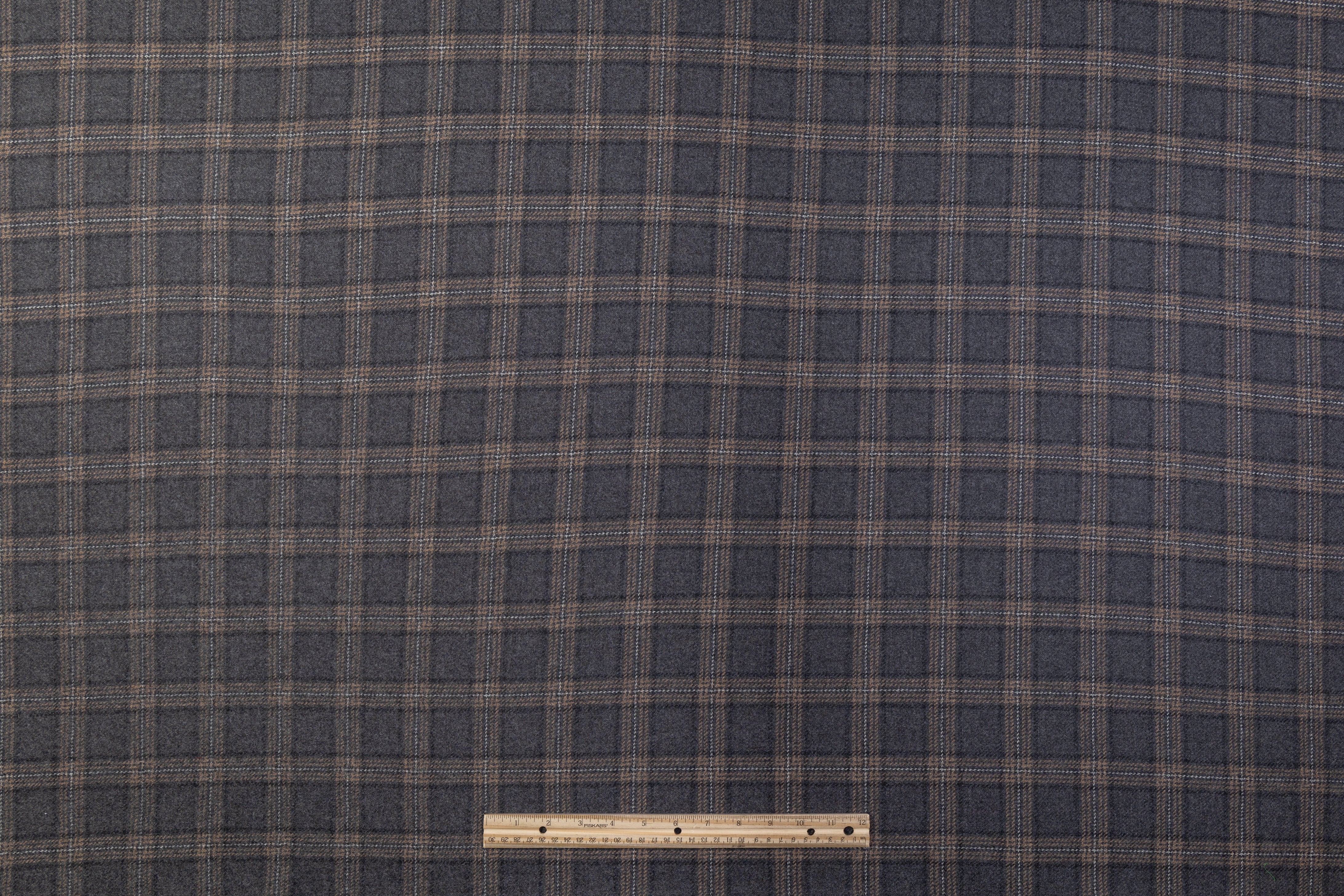 Checked Italian Wool Jacketing - Gray / Browne