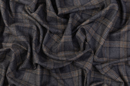 Checked Italian Wool Jacketing - Gray / Browne