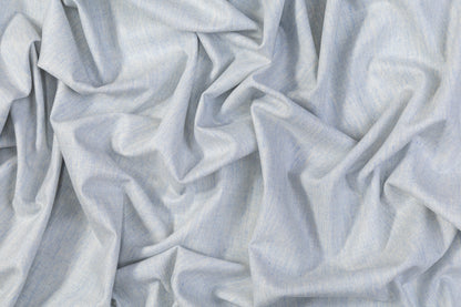 Two-Tone Italian Wool Flannel Suiting - Blue / Ivory
