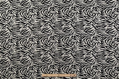 Zebra Pattern Italian Wool Tweed - Black / Off White
