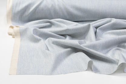 Two-Tone Italian Wool Flannel Suiting - Blue / Ivory