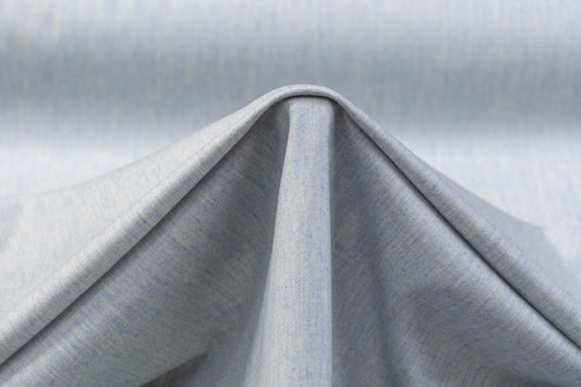 Two-Tone Italian Wool Flannel Suiting - Blue / Ivory