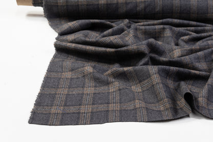 Checked Italian Wool Jacketing - Gray / Browne