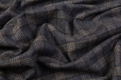 Checked Italian Wool Jacketing - Gray / Browne