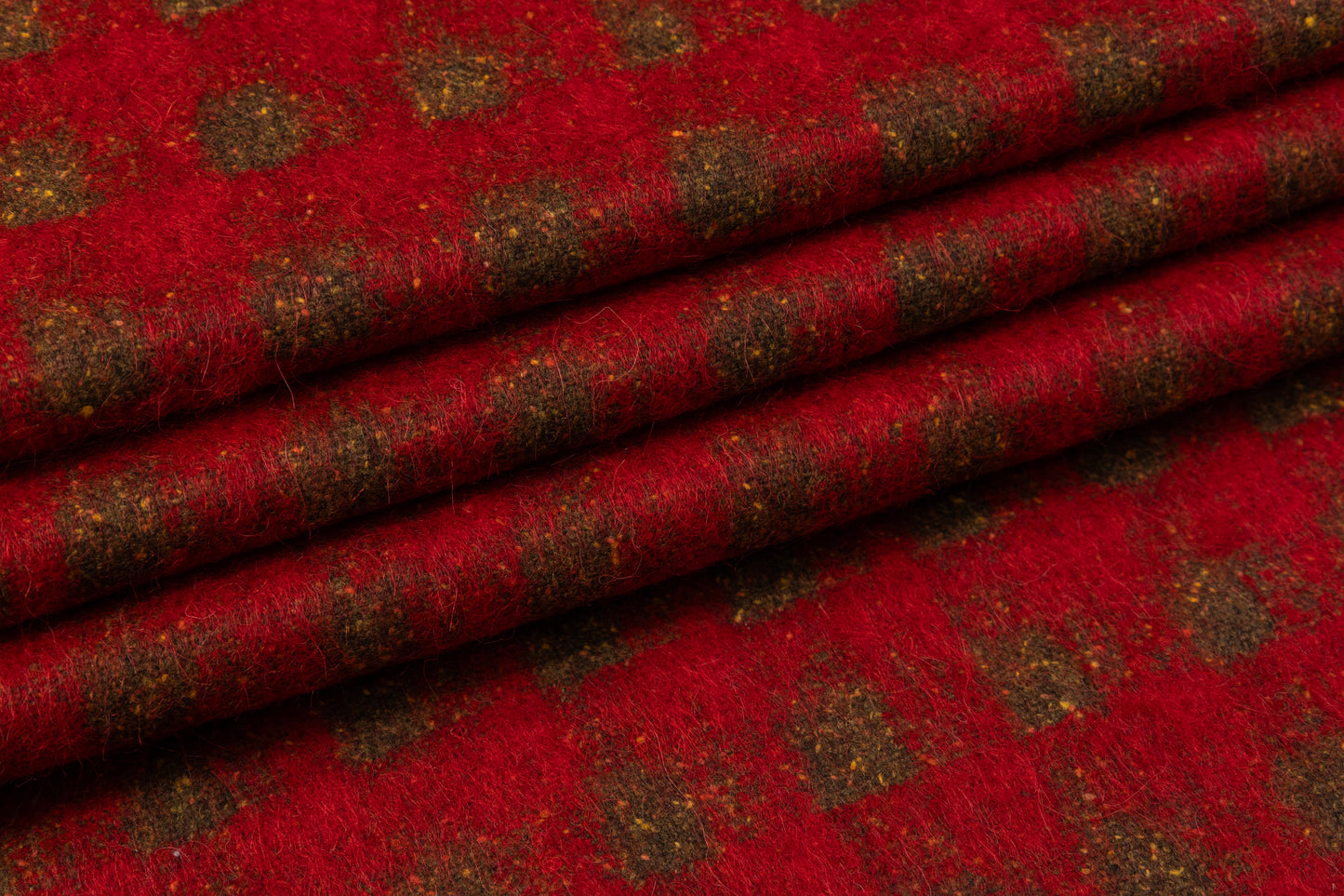 Italian Alpaca Mohair Wool Coating - Red / Olive