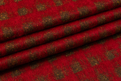 Italian Alpaca Mohair Wool Coating - Red / Olive
