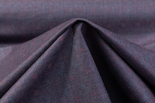 Italian Wool Suiting - Purple / Teal / Gray
