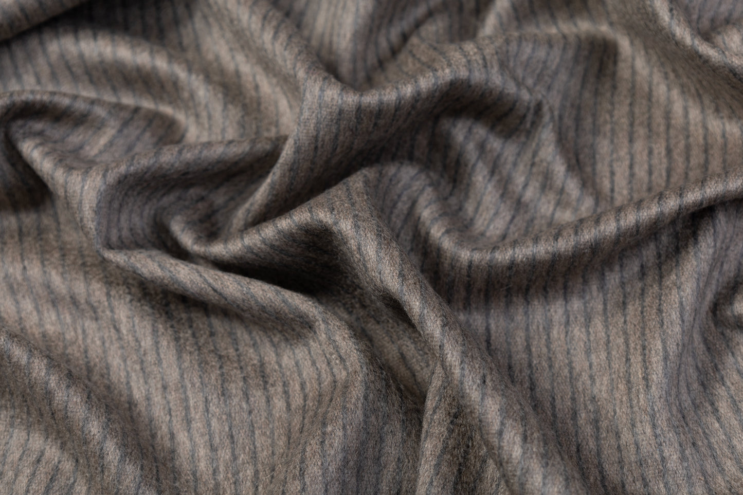 Striped Italian Cashmere Coating - Gray
