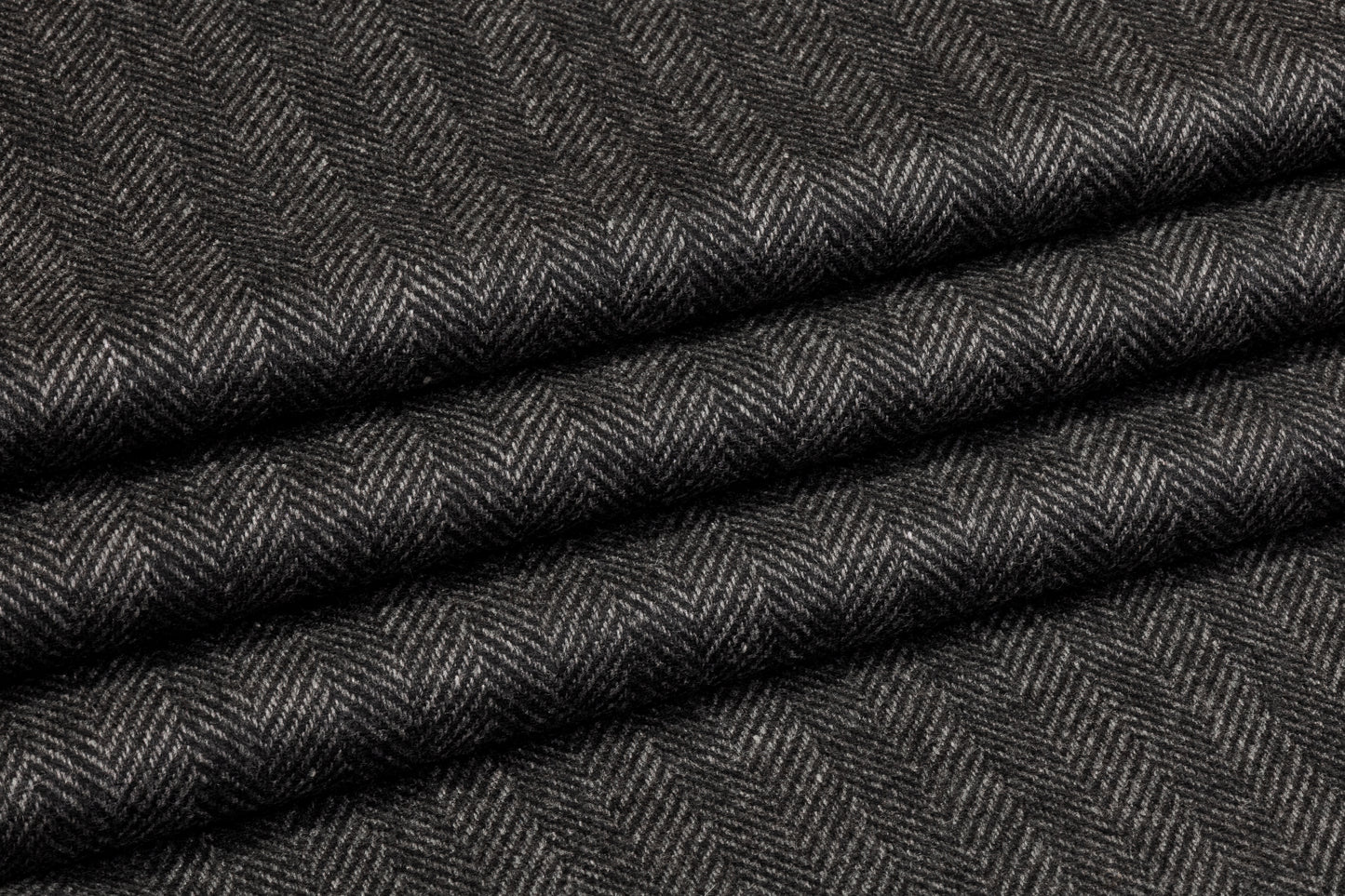 Cerruti - Italian Herringbone Cashmere Wool - Charcoal Gray