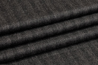 Cerruti - Italian Herringbone Cashmere Wool - Charcoal Gray
