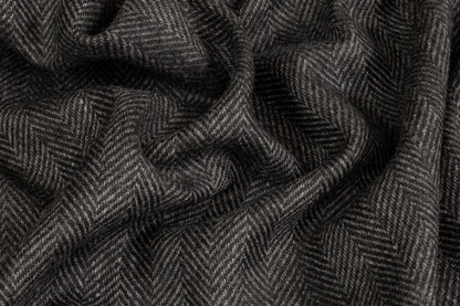 Cerruti - Italian Herringbone Cashmere Wool - Charcoal Gray