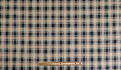 Checked Italian Wool Suiting - Tan / Black / Green