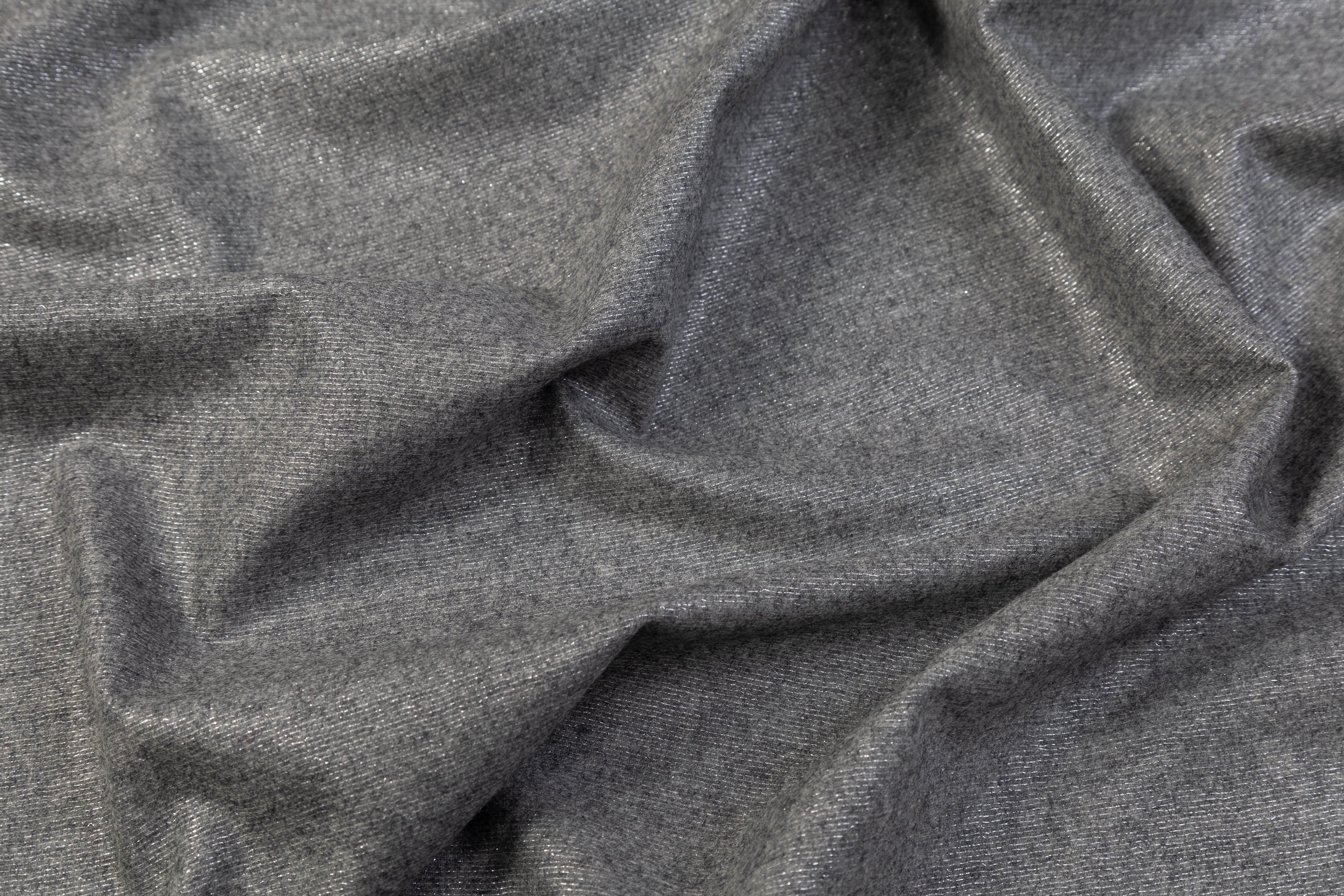 Metallic Italian Wool Suiting - Gray / Silver