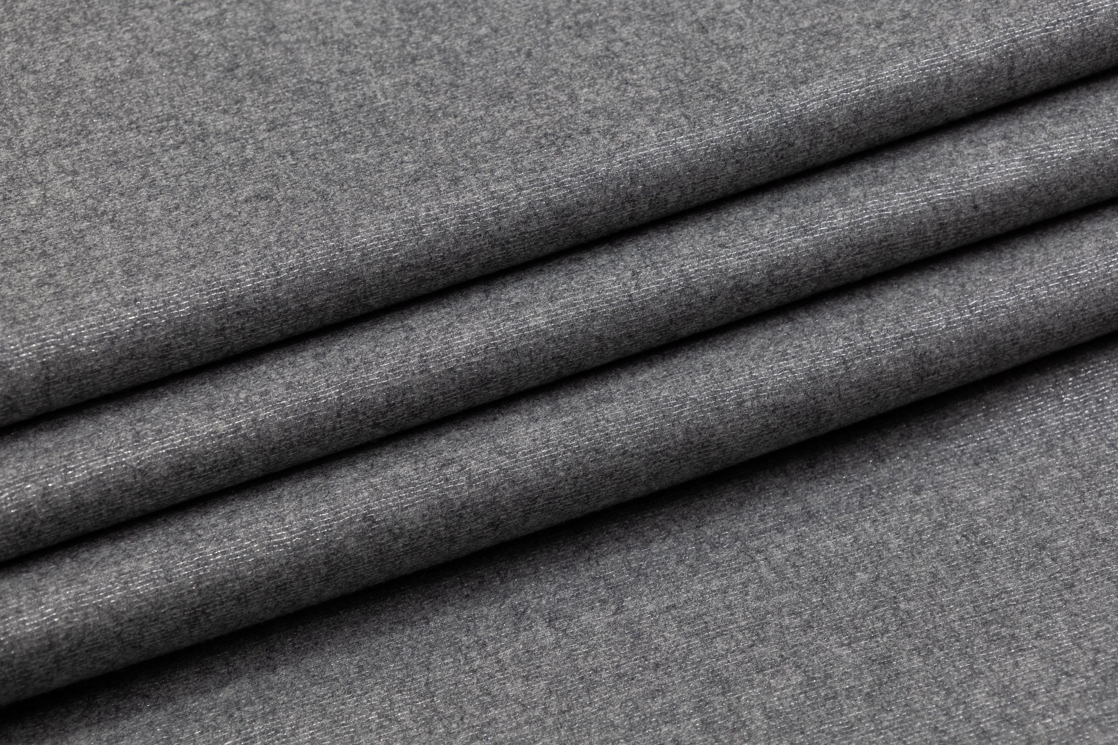 Metallic Italian Wool Suiting - Gray / Silver
