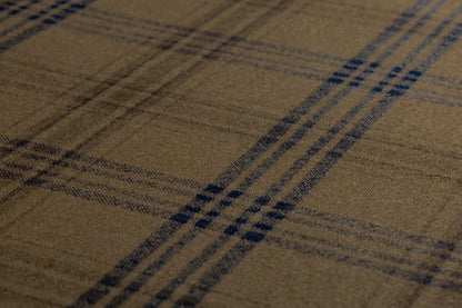 Plaid Italian Wool Suiting - Olive Green / Navy