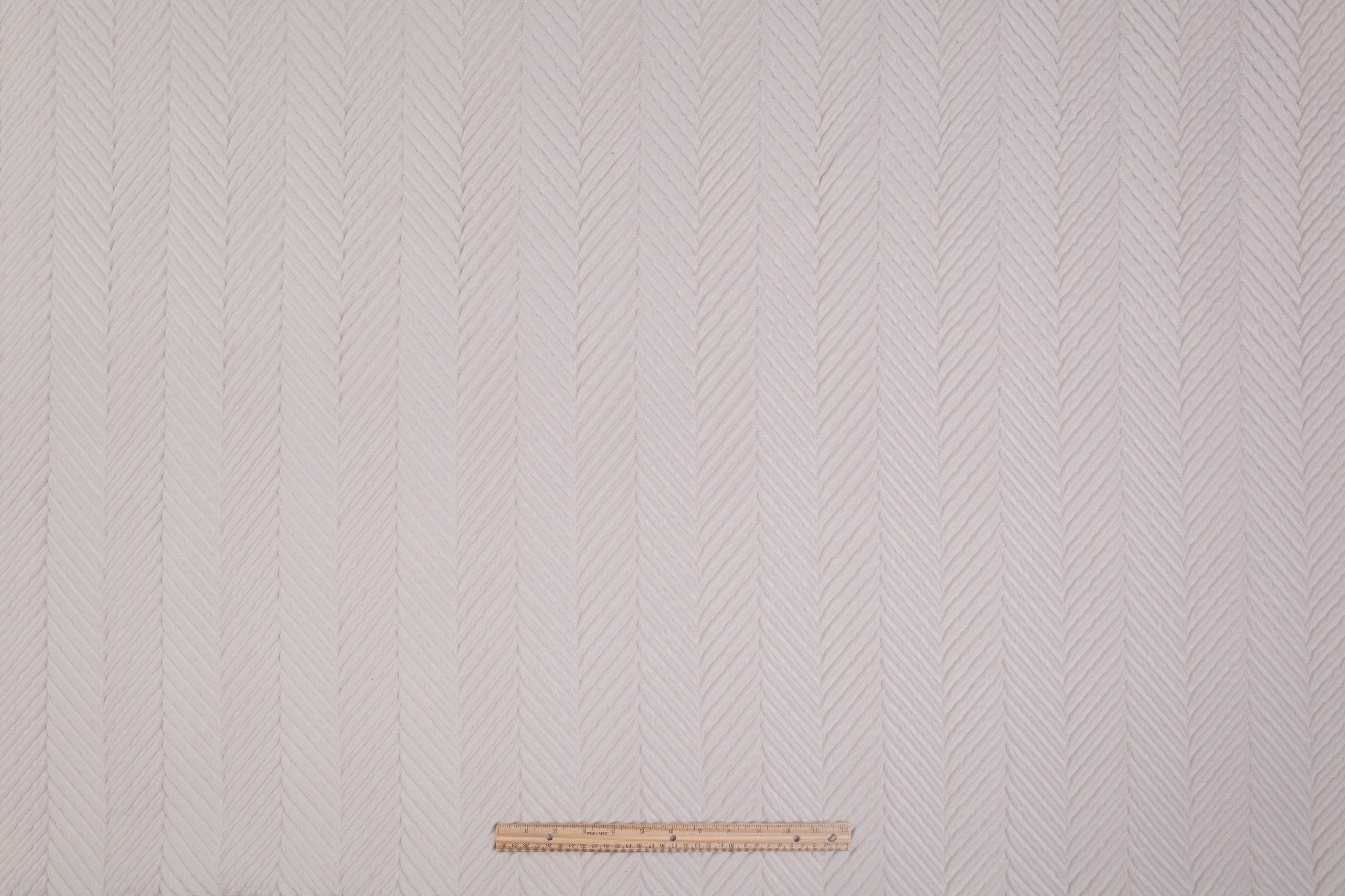 Herringbone Italian Matelassé Brocade - Gray