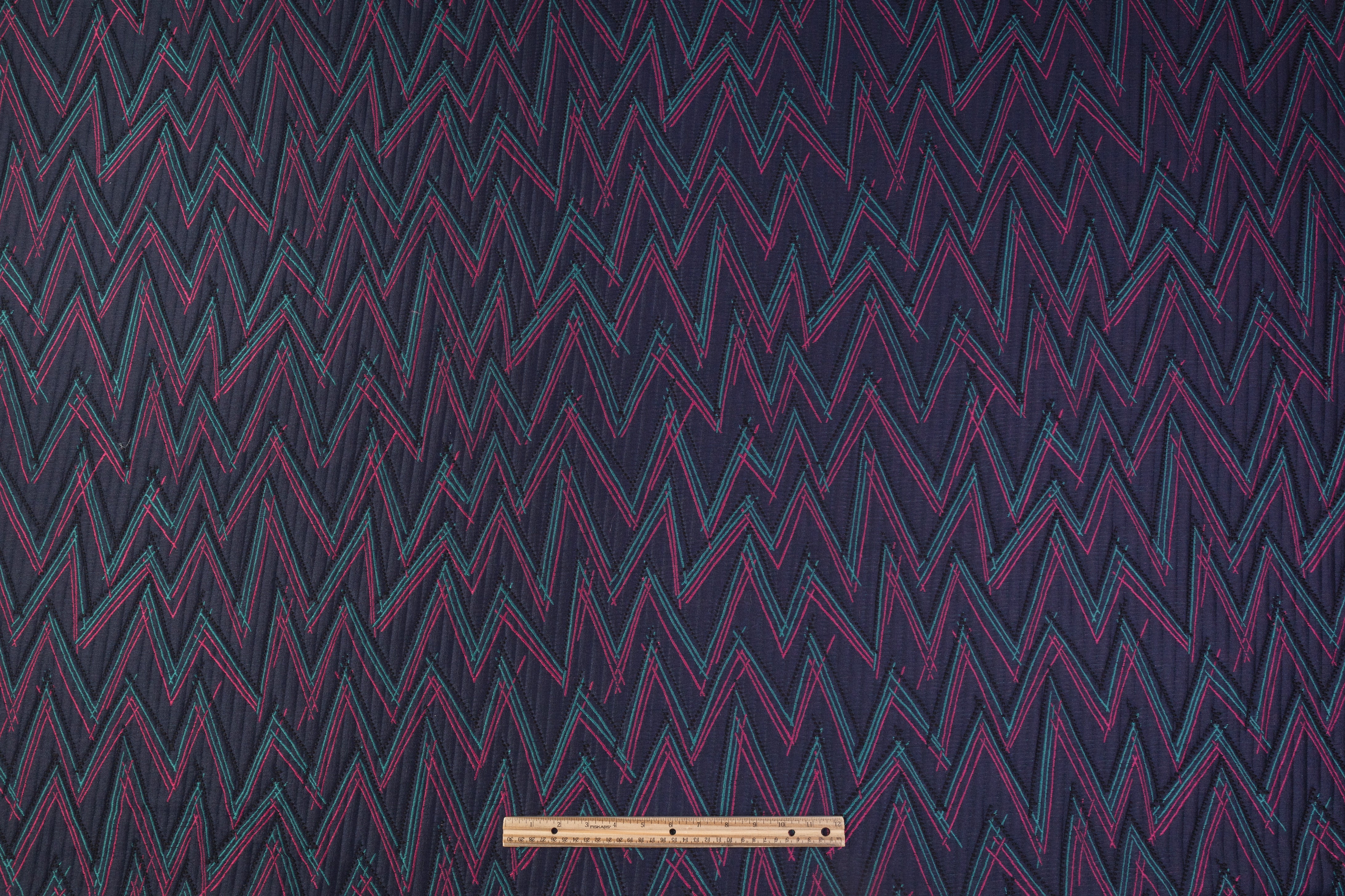 Chevron Italian Brocade - Blue / Green / Pink / Black