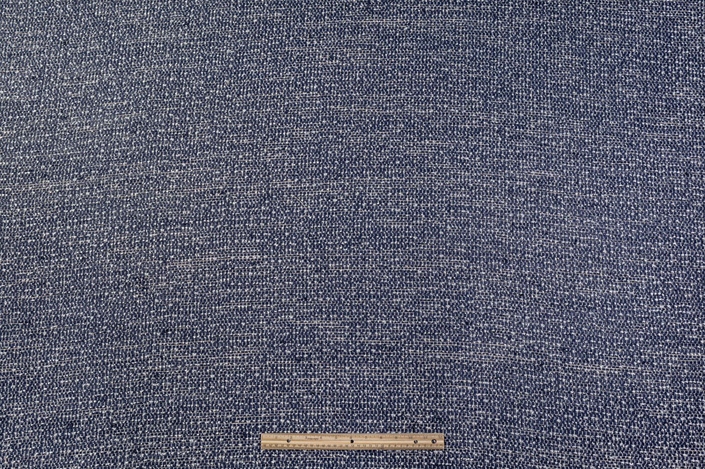 Metallic Italian Wool Blend Tweed - Navy / Beige / White