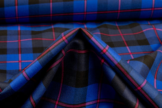 Checked Italian Wool - Blue / Black / Pink