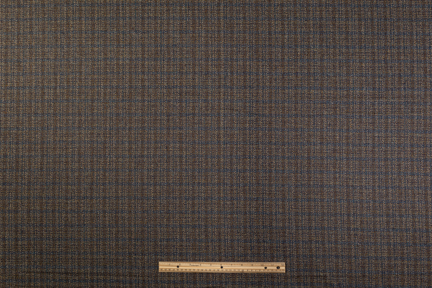 Checked Italian Wool Tweed - Blue / Brown