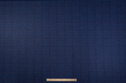 Checked Italian Wool Suiting - Blue