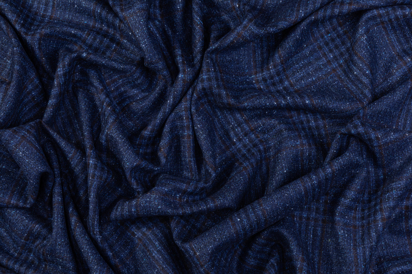 Checked Italian Wool Suiting - Blue
