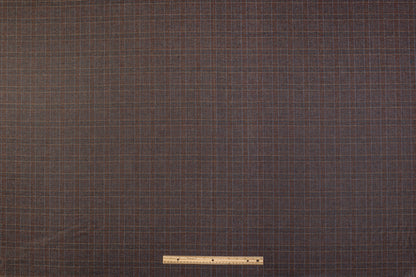 Checked Italian Wool Tweed Suiting - Brown