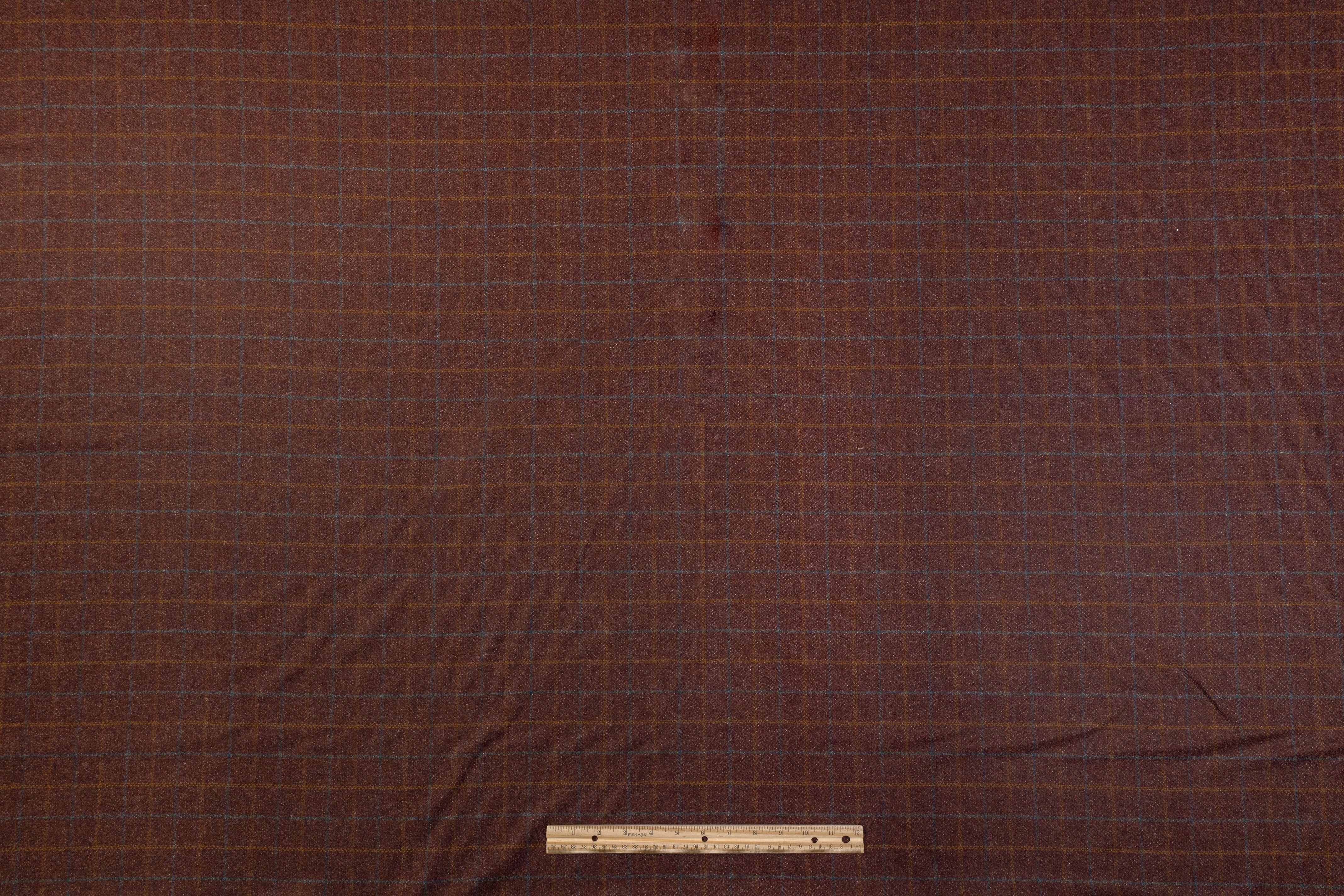 Checked Italian Wool Suiting - Brown