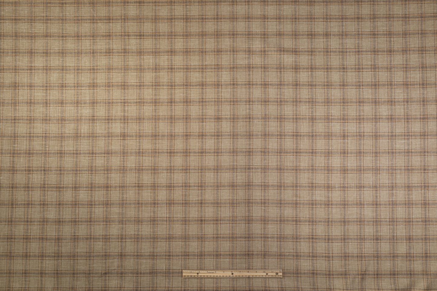 Plaid Italian Silk Wool Linen Suiting - Beige