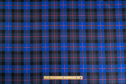 Checked Italian Wool - Blue / Black / Pink