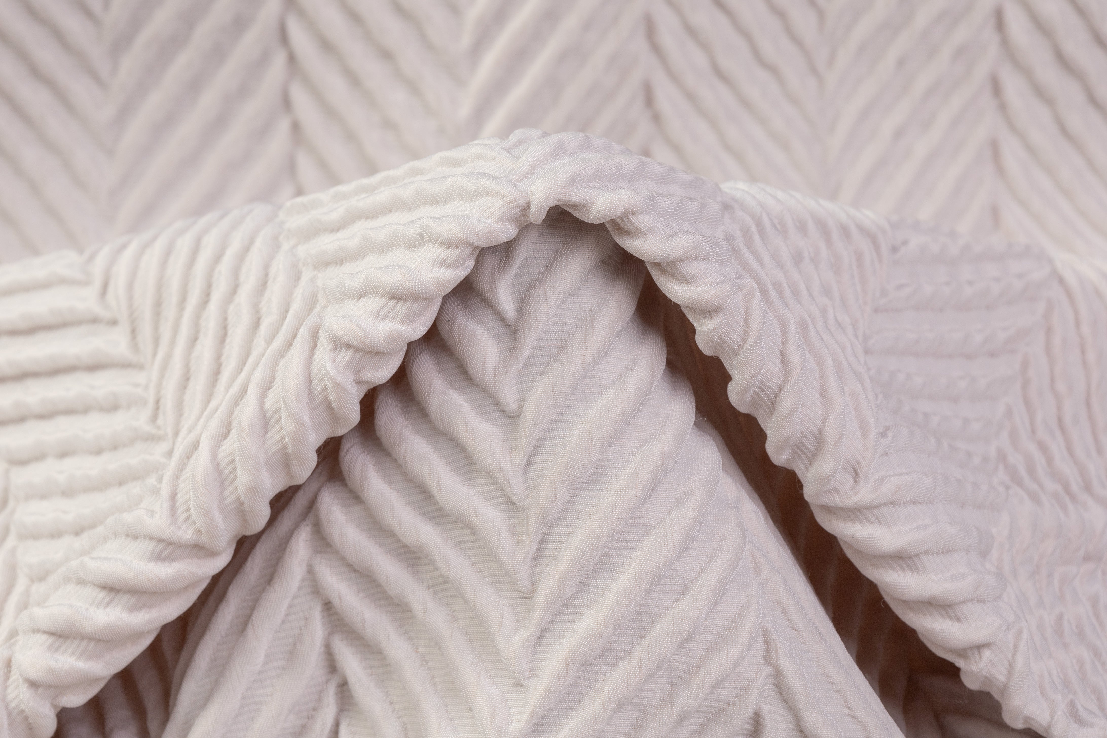 Herringbone Italian Matelassé Brocade - Gray